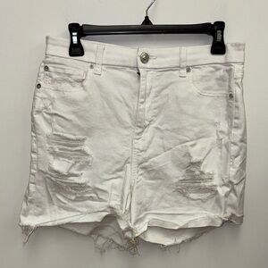 White Distressed Women's Denim Shorts